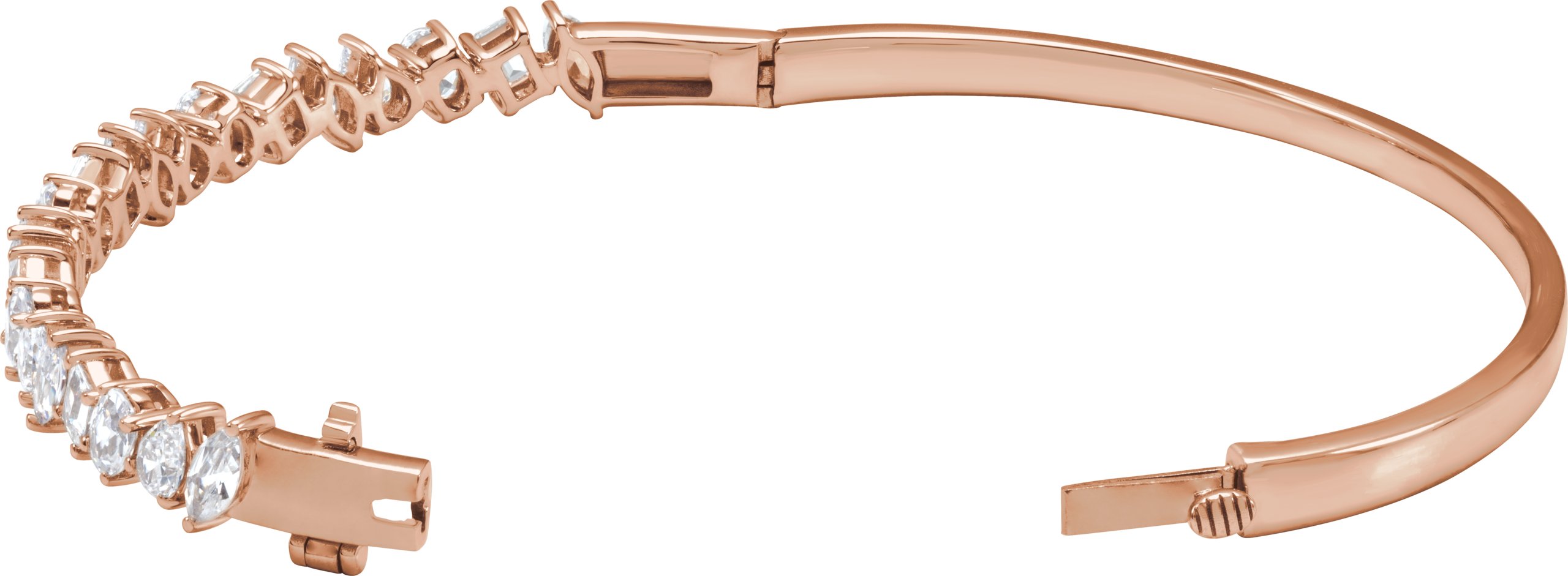 14K Rose 4 1/5 CTW Lab-Grown Diamond Bangle 7