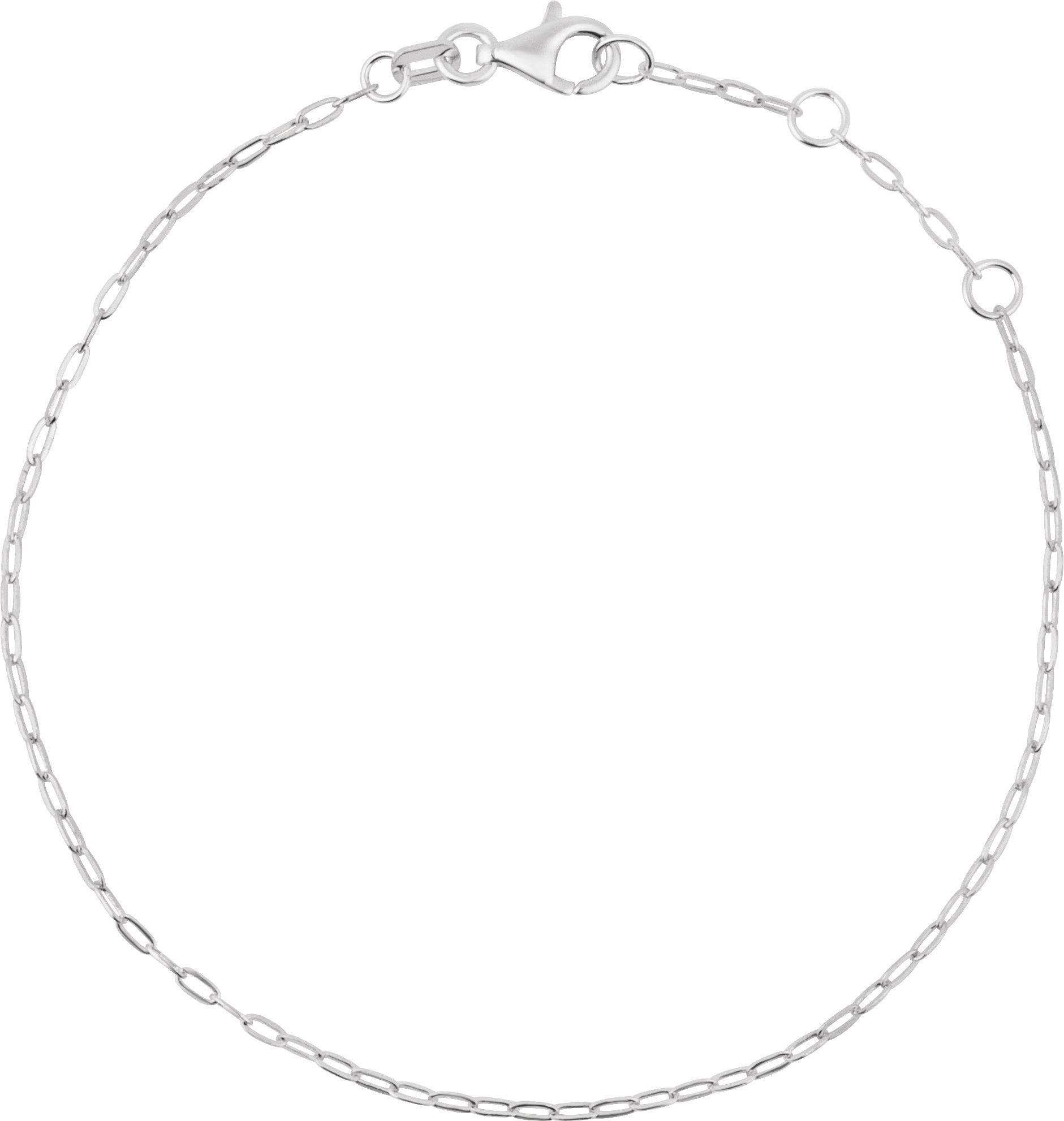 Sterling Silver 1.25 mm Paperclip-Style 6 1/2-7 1/2 Chain