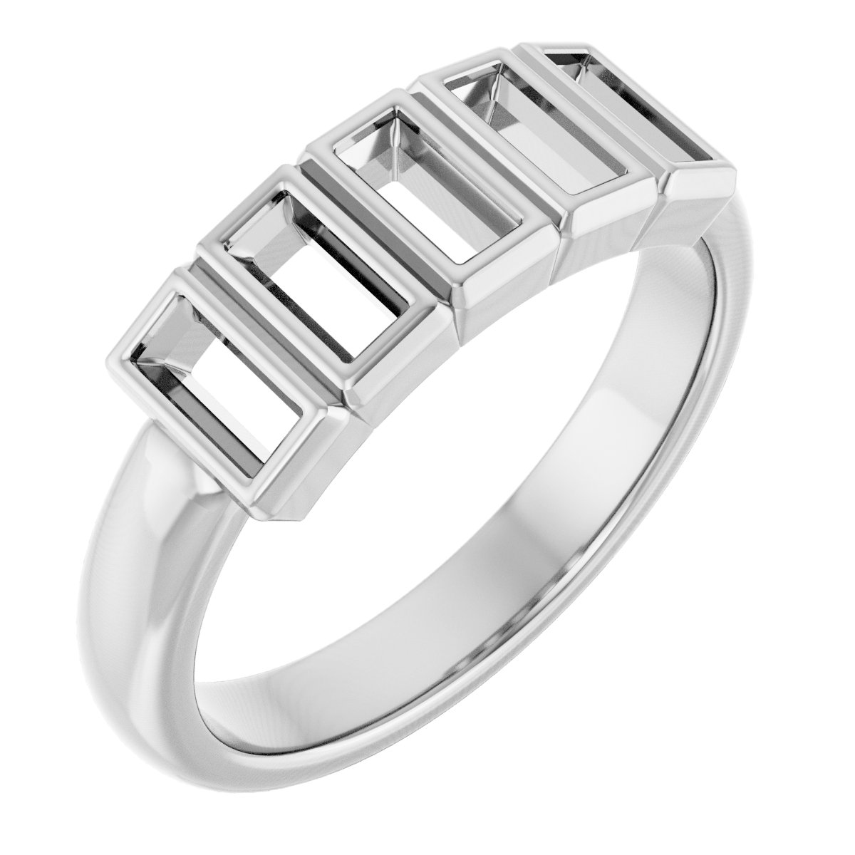 Bezel-Set Five-Stone Anniversary Band