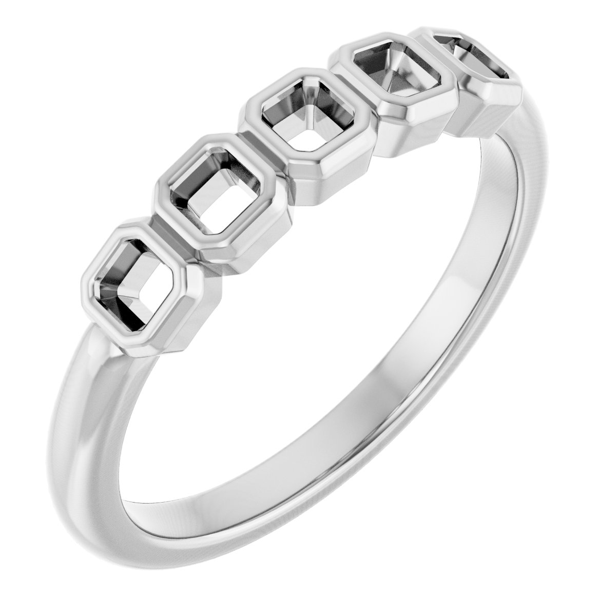 Bezel-Set Five-Stone Anniversary Band