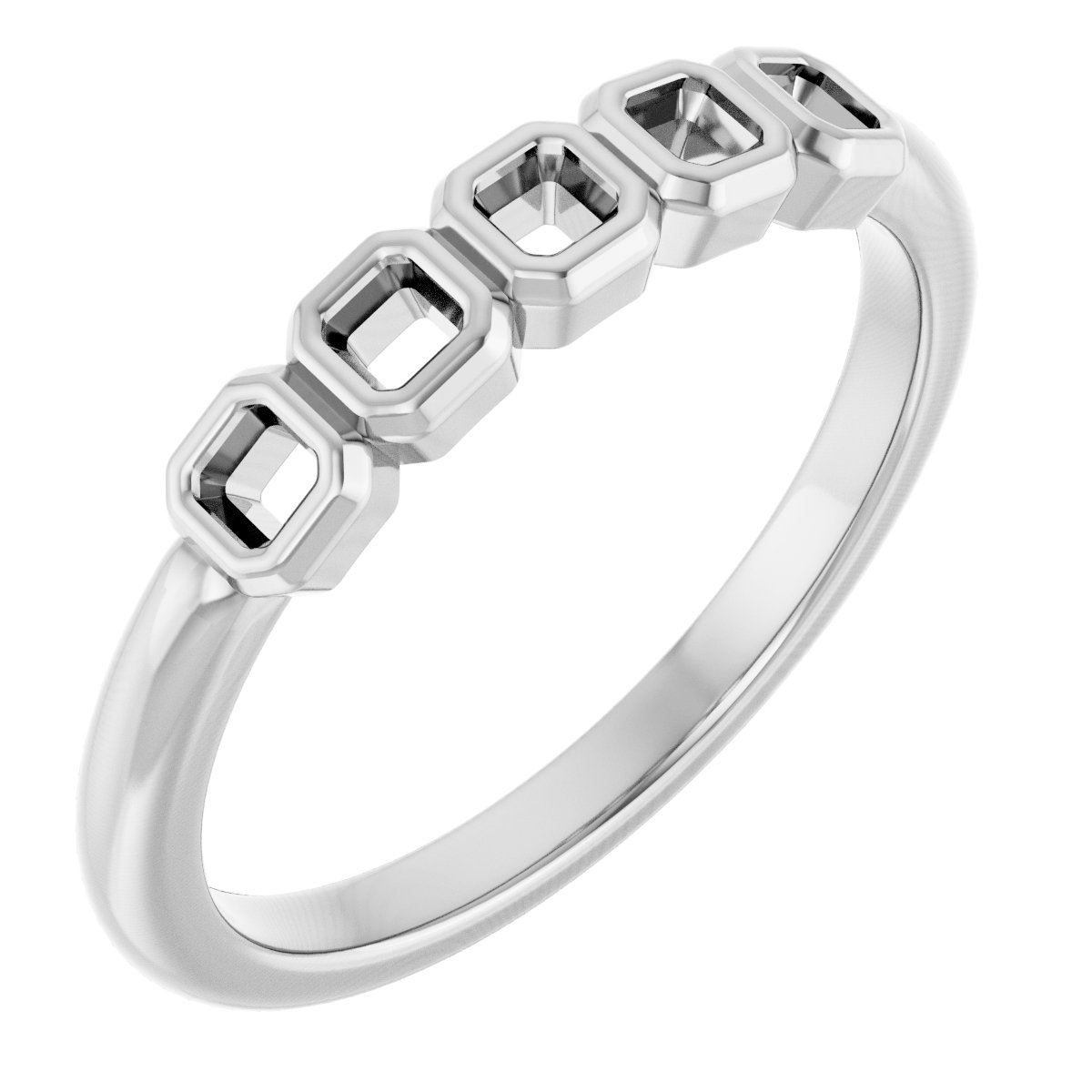 Bezel-Set Five-Stone Anniversary Band
