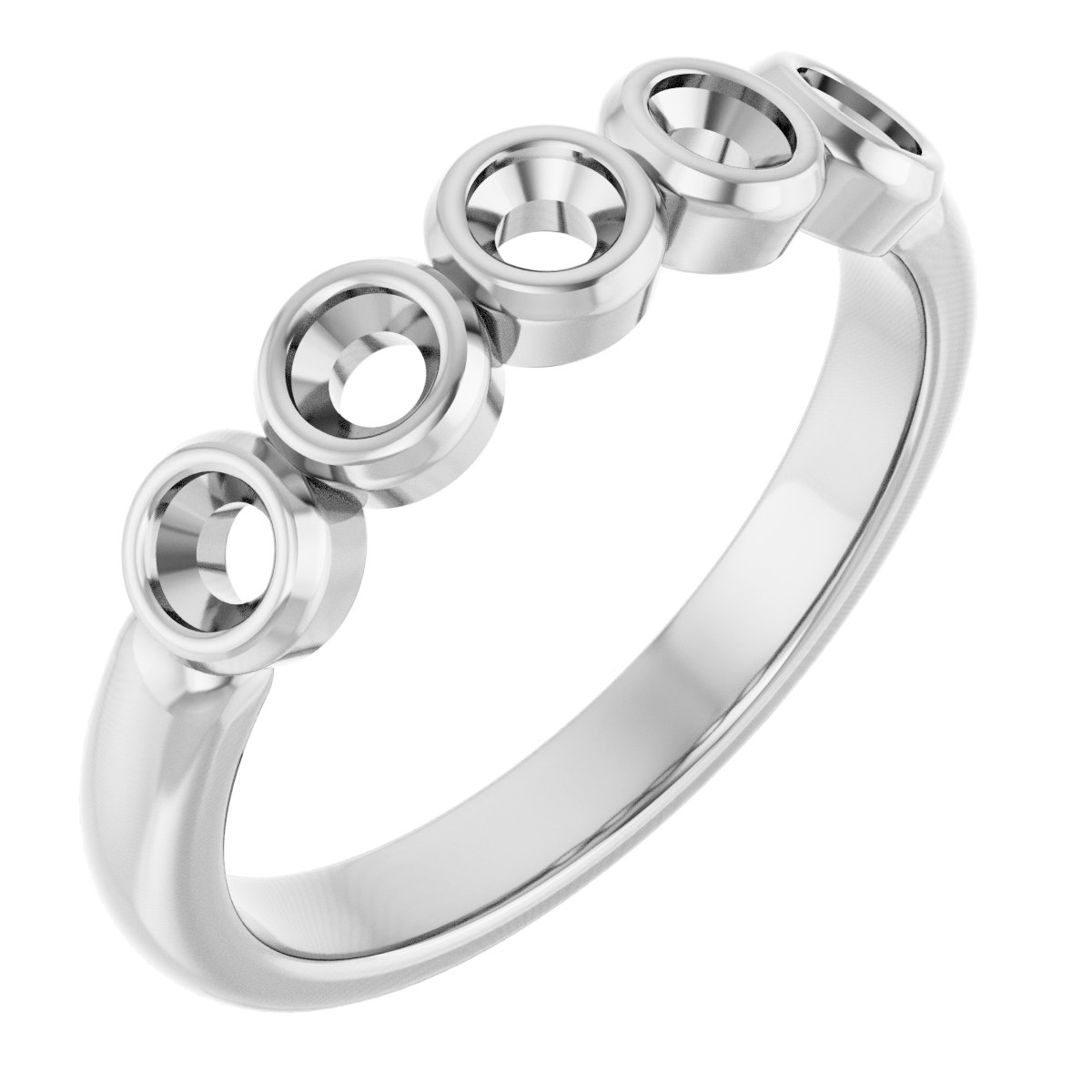 Bezel-Set Five-Stone Anniversary Band