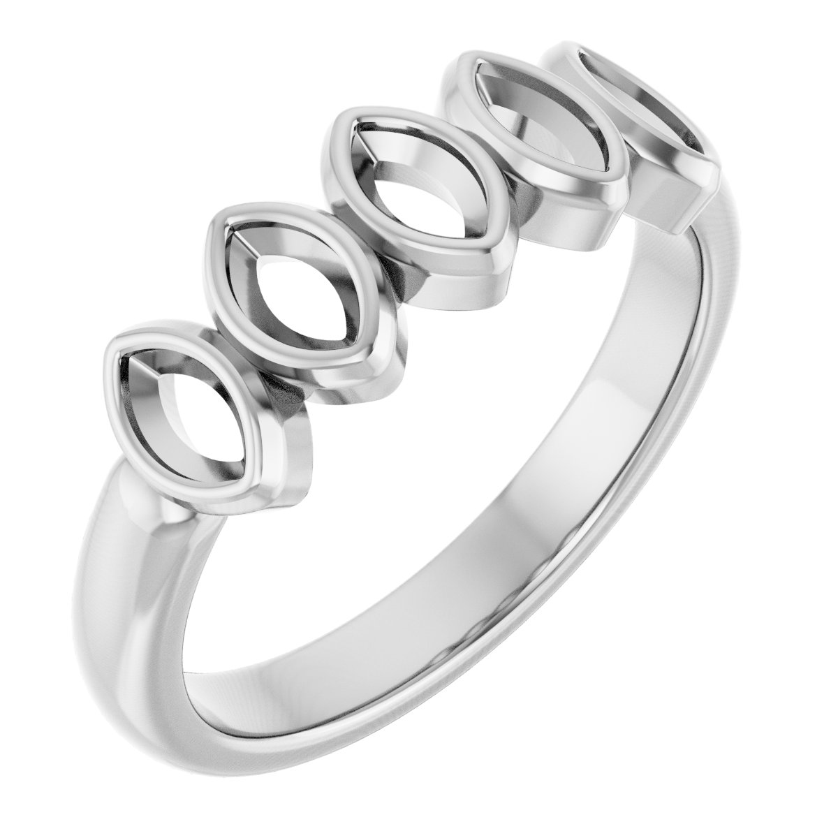 Bezel-Set Five-Stone Anniversary Band