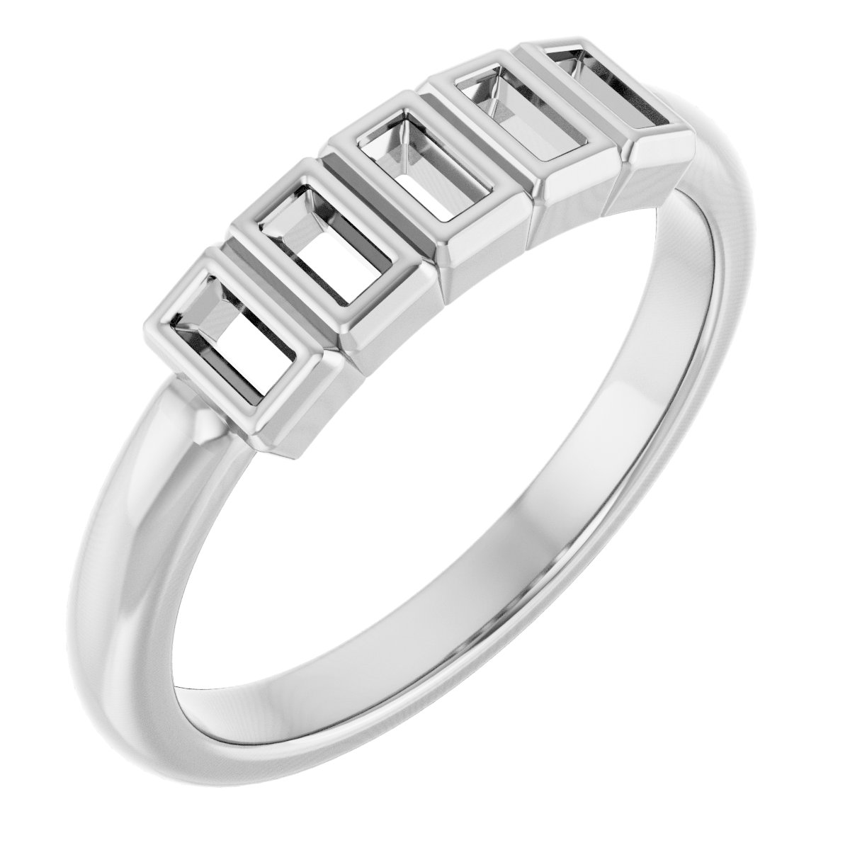 Bezel-Set Five-Stone Anniversary Band