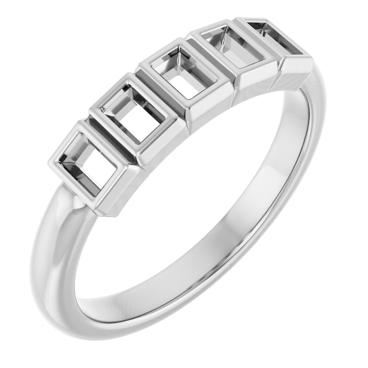 Bezel-Set Five-Stone Anniversary Band
