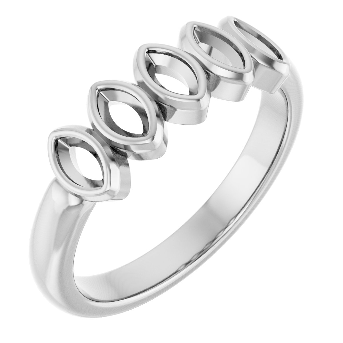 Bezel-Set Five-Stone Anniversary Band