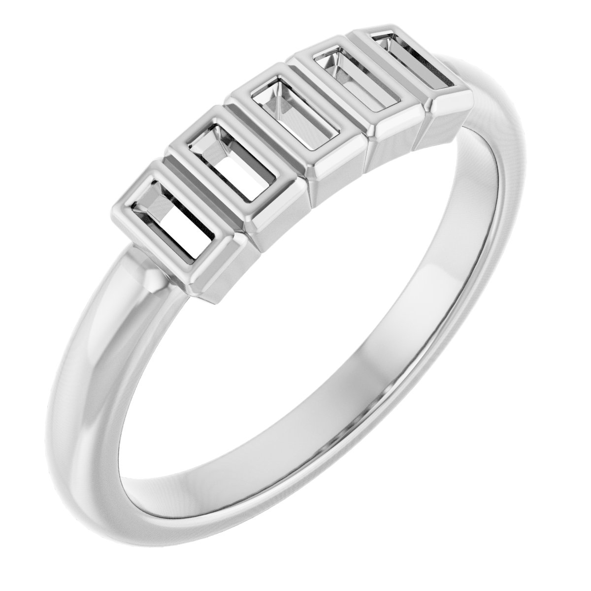 Bezel-Set Five-Stone Anniversary Band