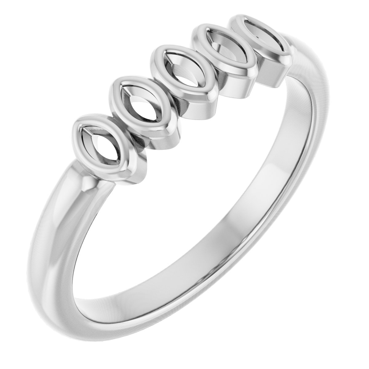 Bezel-Set Five-Stone Anniversary Band