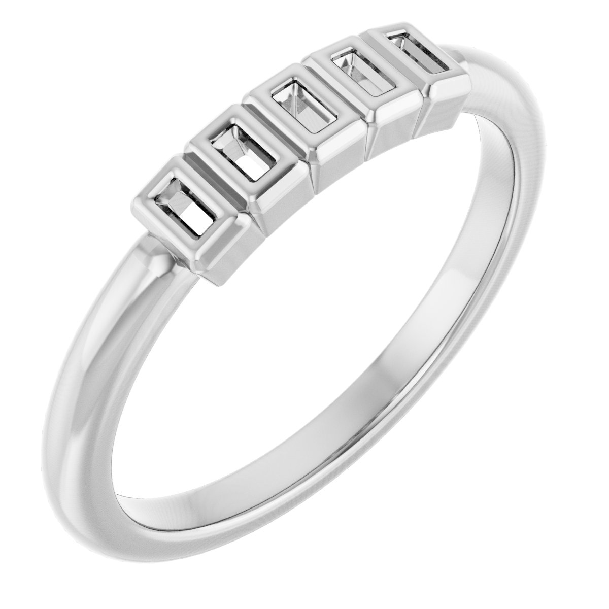 Bezel-Set Five-Stone Anniversary Band