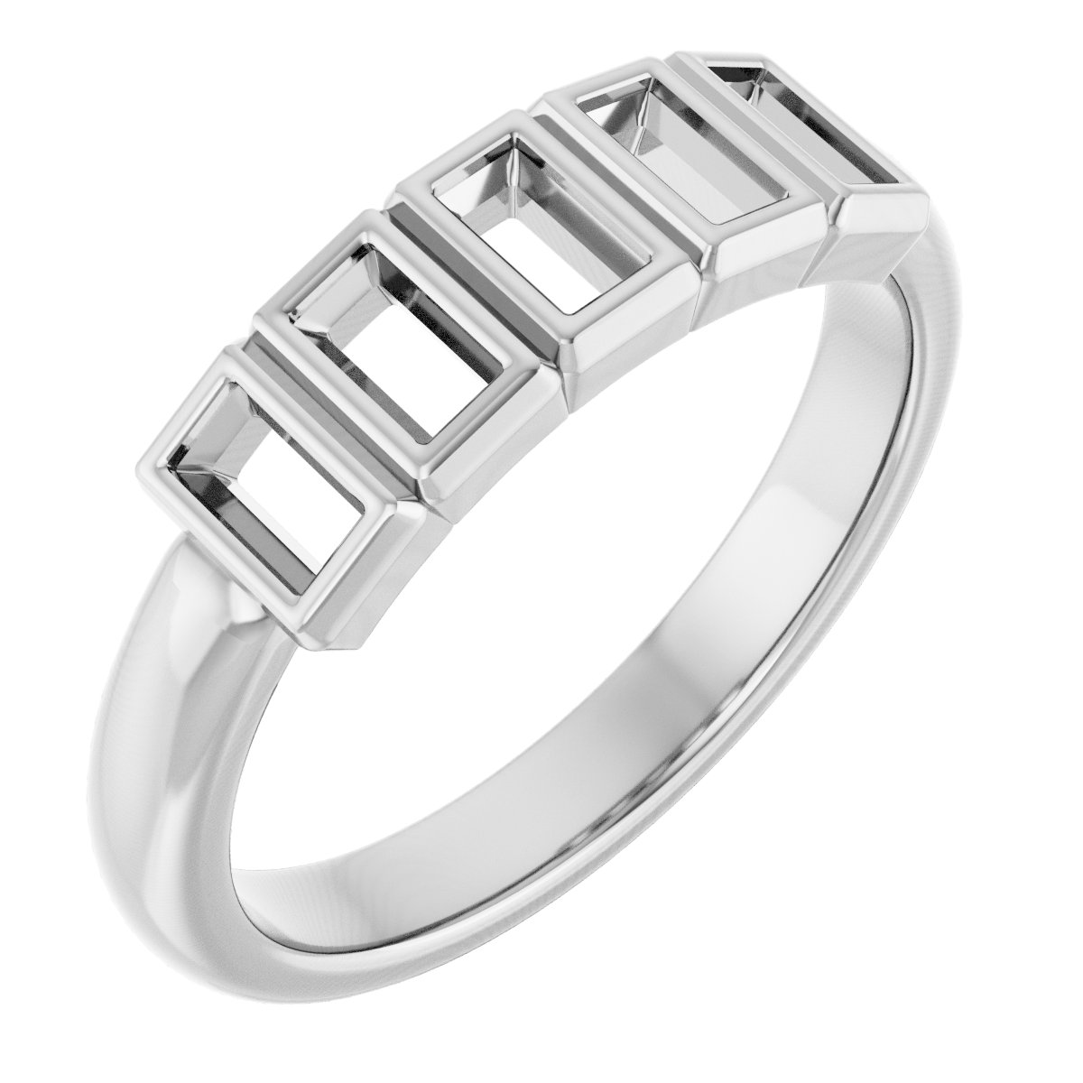 Bezel-Set Five-Stone Anniversary Band