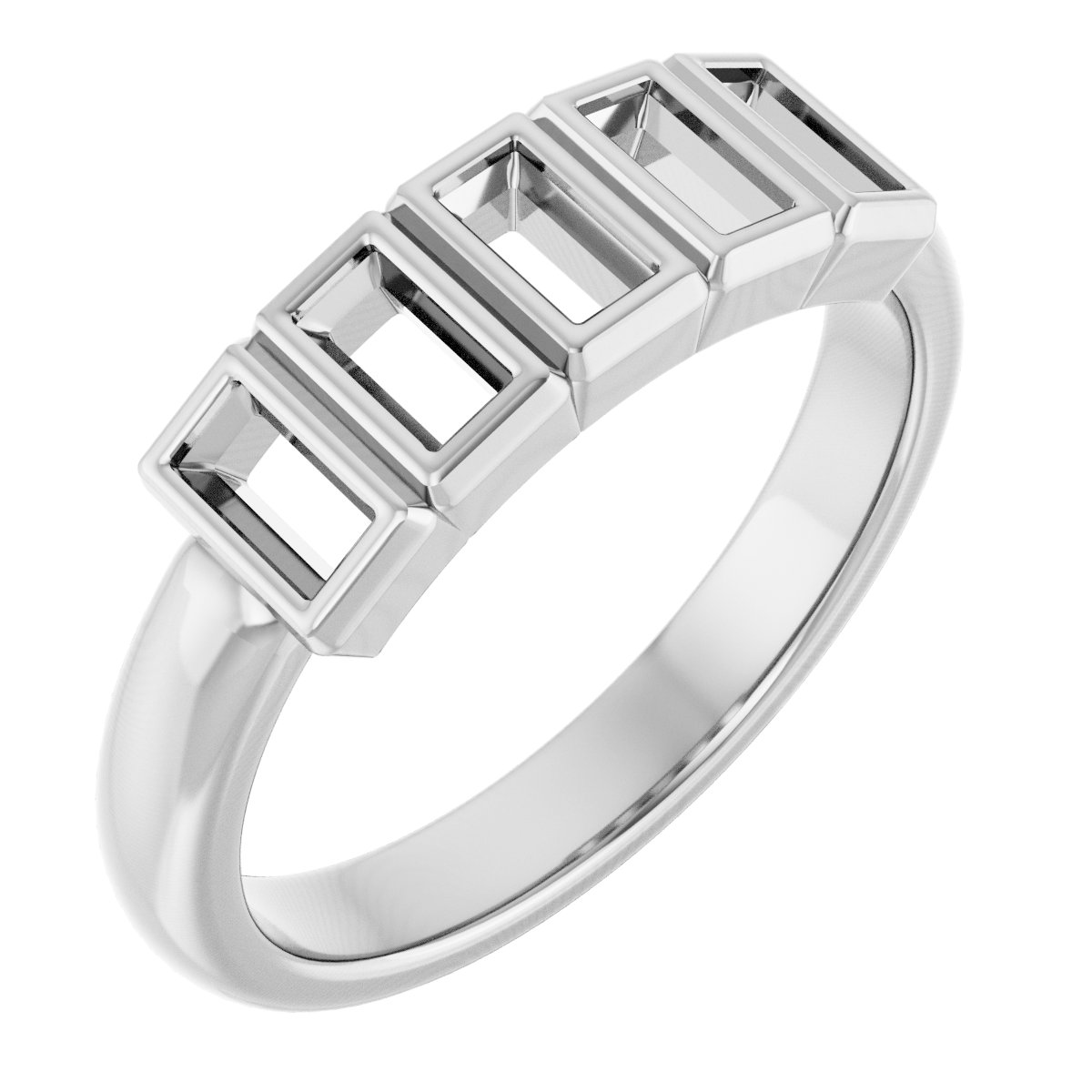 Bezel-Set Five-Stone Anniversary Band