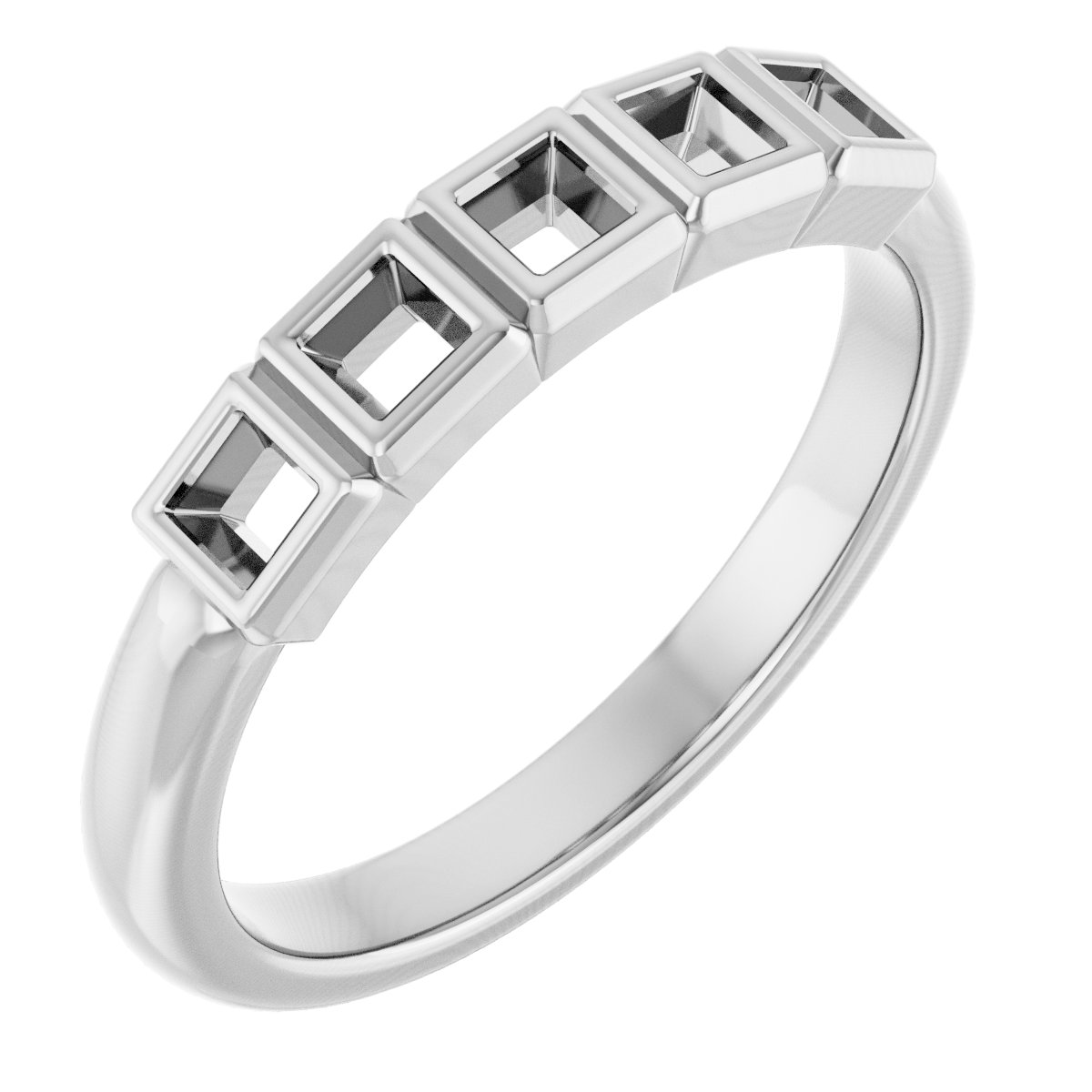 Bezel-Set Five-Stone Anniversary Band