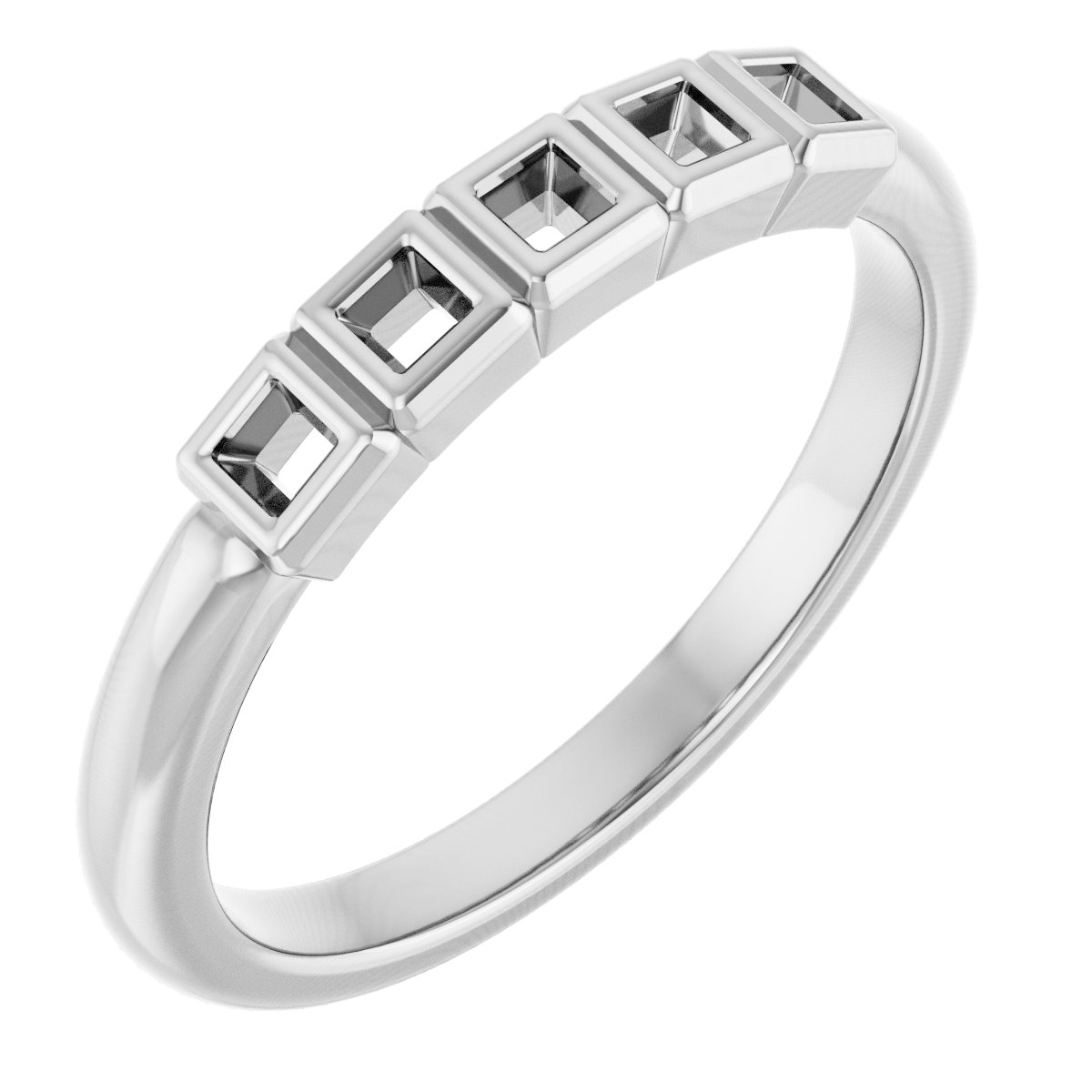 Bezel-Set Five-Stone Anniversary Band