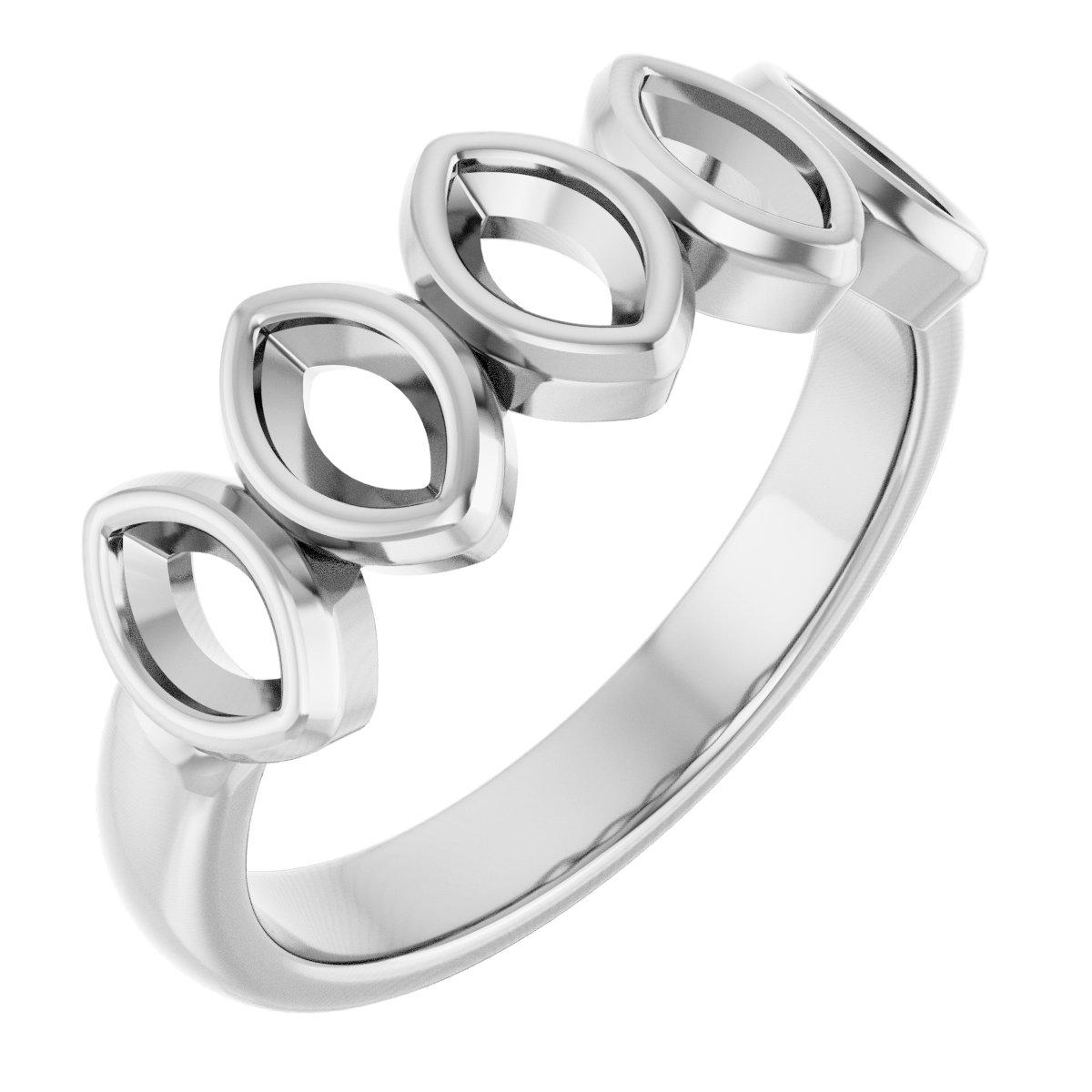 Bezel-Set Five-Stone Anniversary Band