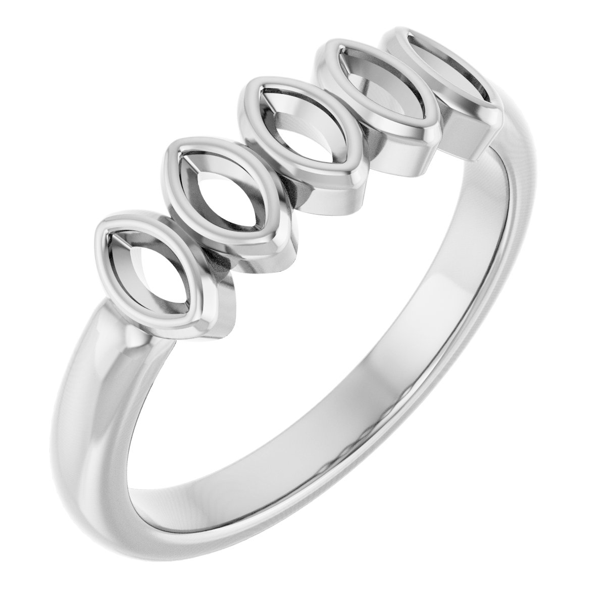Bezel-Set Five-Stone Anniversary Band