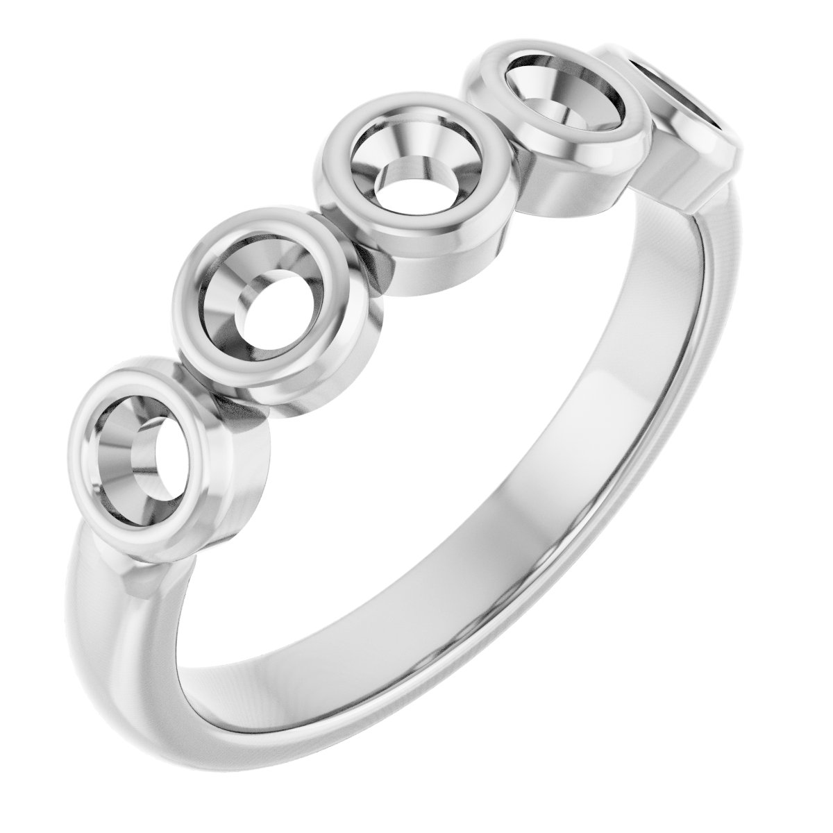 Bezel-Set Five-Stone Anniversary Band