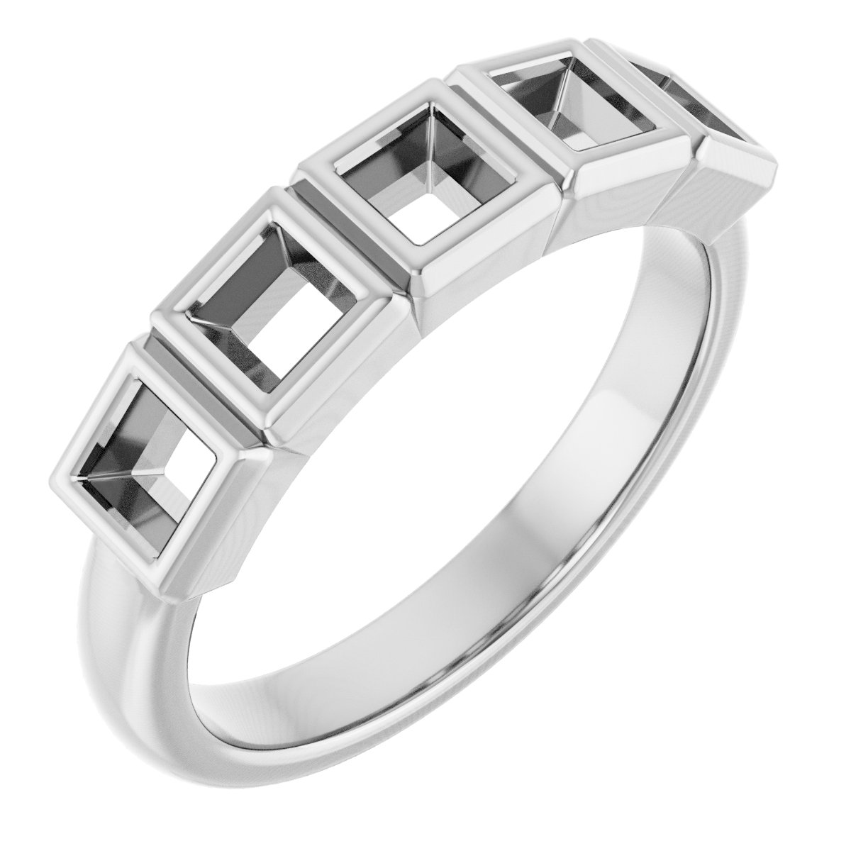 Bezel-Set Five-Stone Anniversary Band