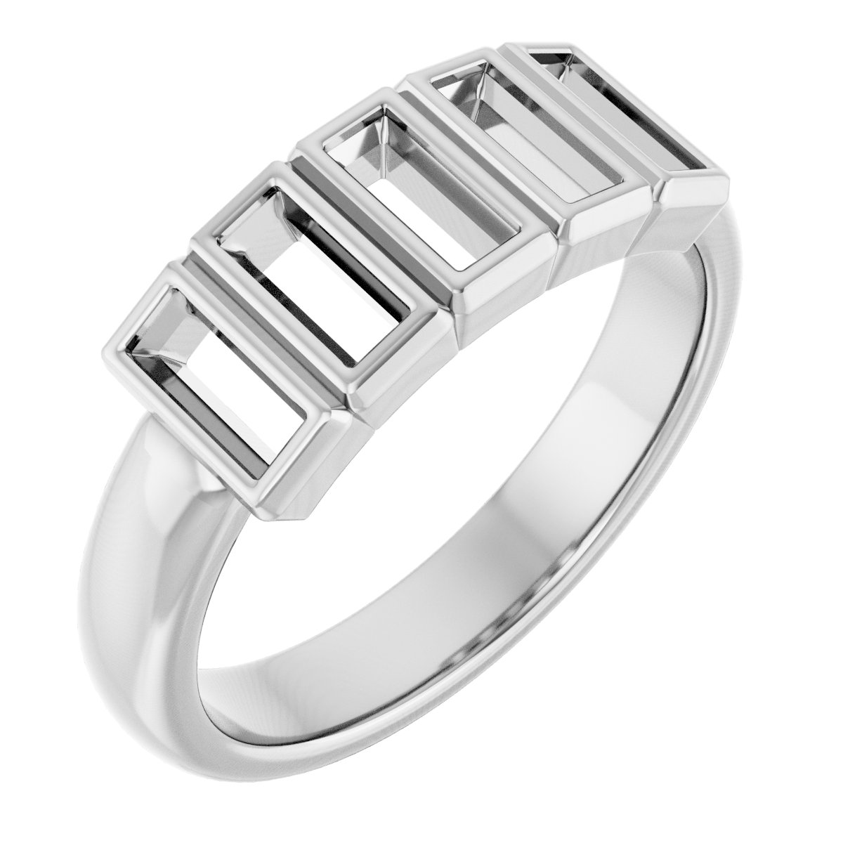 Bezel-Set Five-Stone Anniversary Band