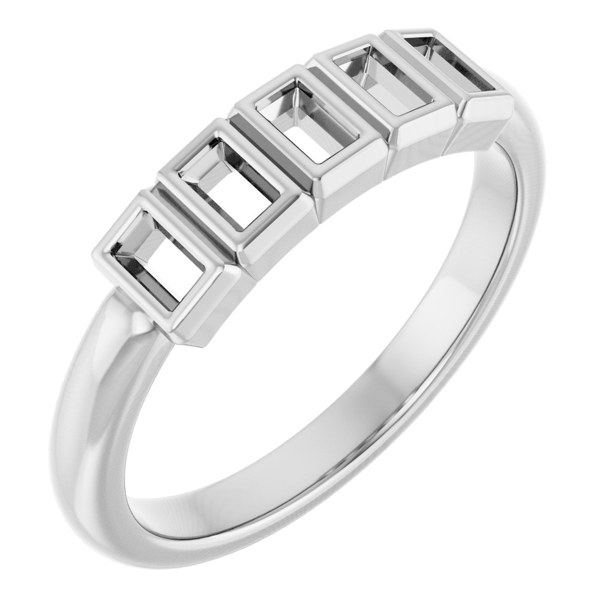 Bezel-Set Five-Stone Anniversary Band