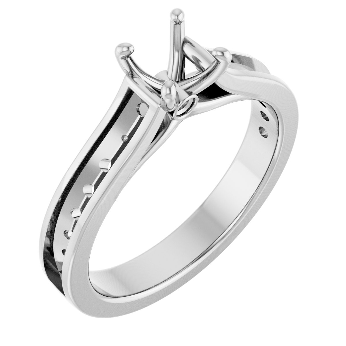 Accented Cathedral Engagement Ring or Band