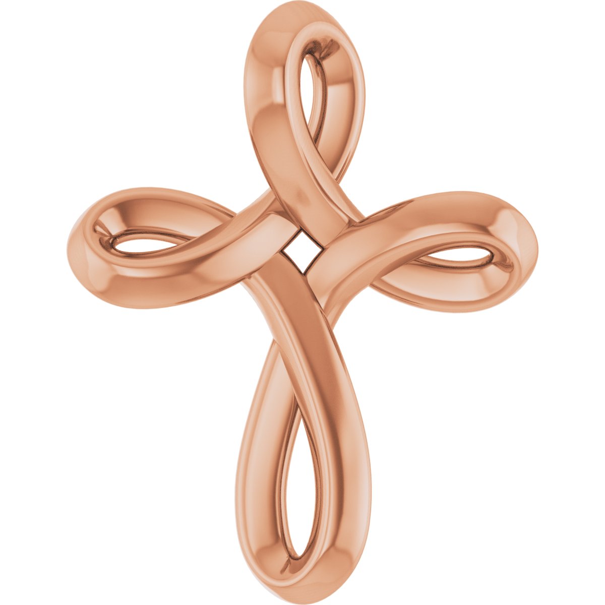 14K Rose Freeform Cross Pendant Ref 22370930