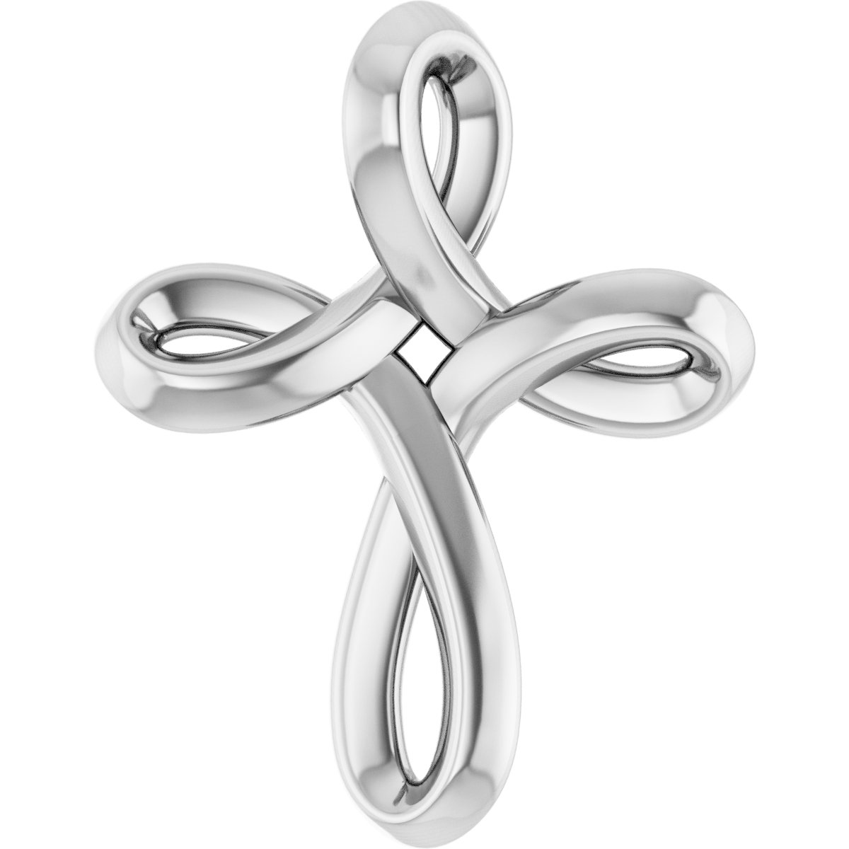 14K White Freeform Cross Pendant Ref 22370929