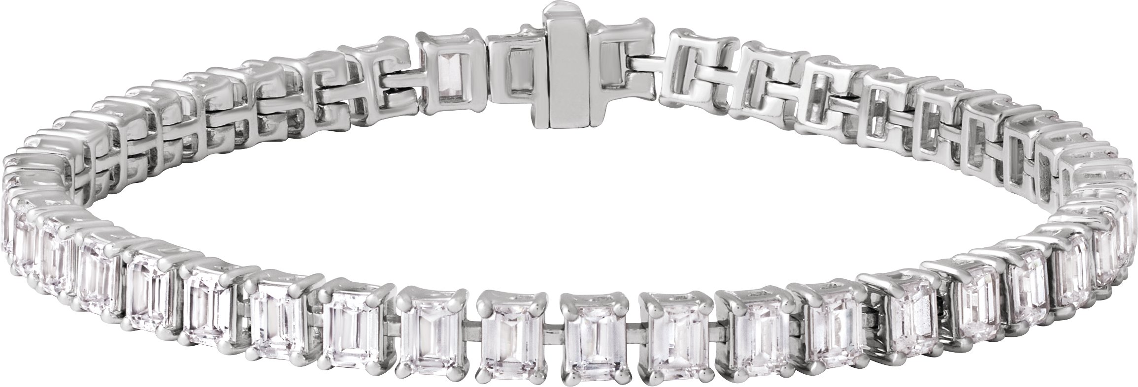 14K White 10 1/2 CTW Lab-Grown Diamond Line 7 Bracelet