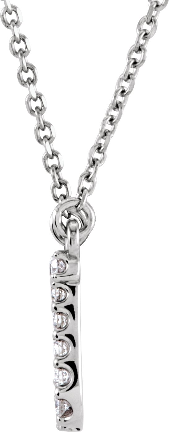 14K White 1/10 CTW Natural Diamond Initial J 16 Necklace