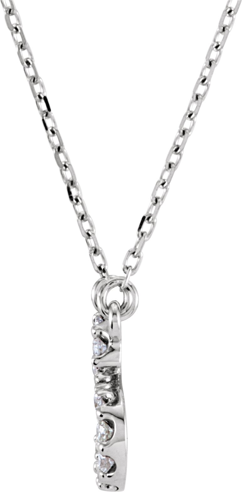 14K White 1/6 CTW Natural Diamond Initial S 16 Necklace