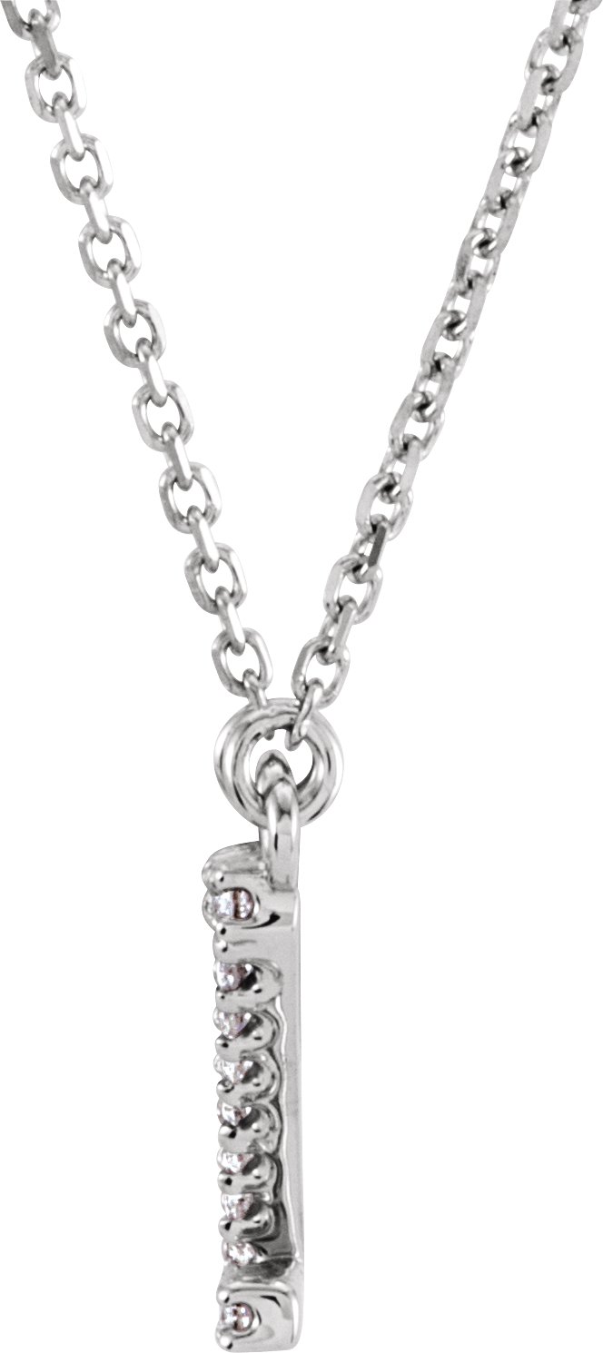 14K White .08 CTW Natural Diamond Initial Z 16 Necklace