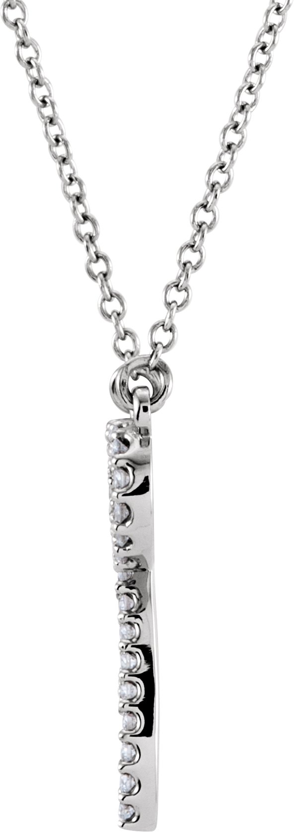 Alternative view of 1/4 CTW Natural Diamond Bow Necklace – Platinum