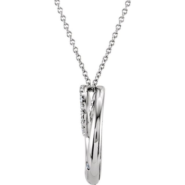 14K White 1/3 CTW Natural Diamond 18 Necklace