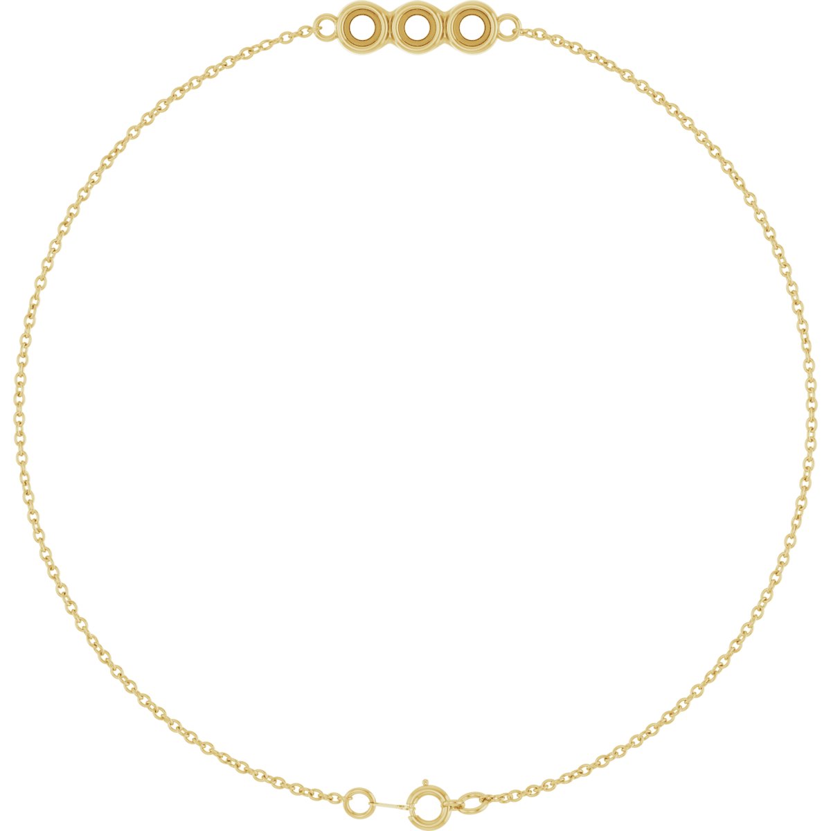 Кръгъл Три камъка Линия  7" Bracelet Монтаж