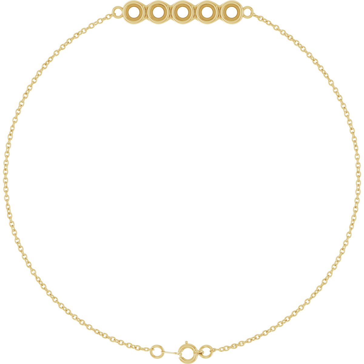 Кръгъл Five-Stone Линия  7" Bracelet Монтаж