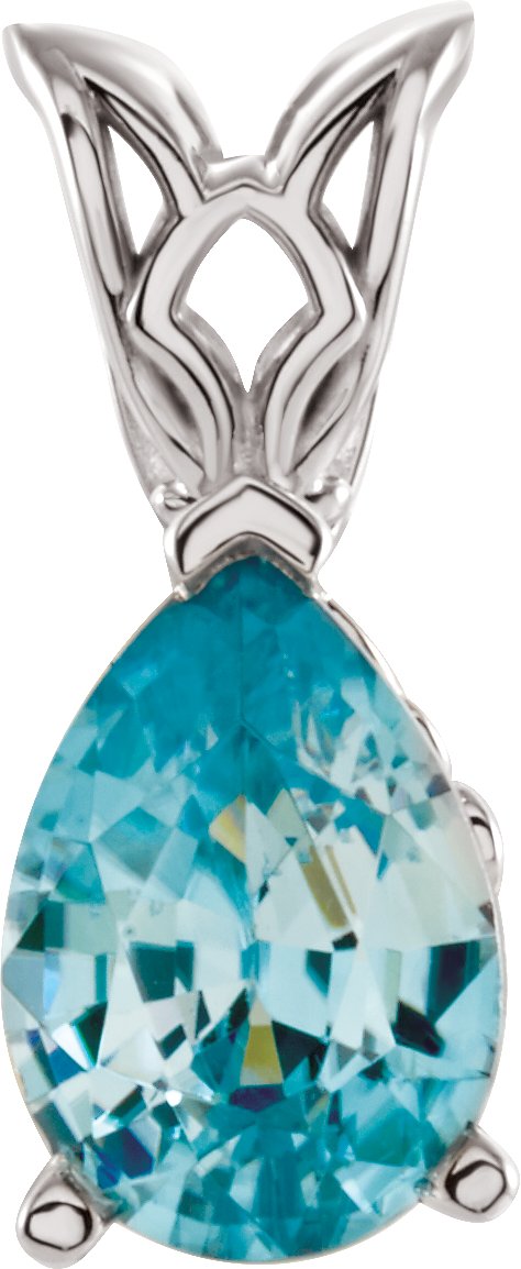 Blue zircon store pendant