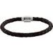 Stainless Steel & Black Braided Leather 9