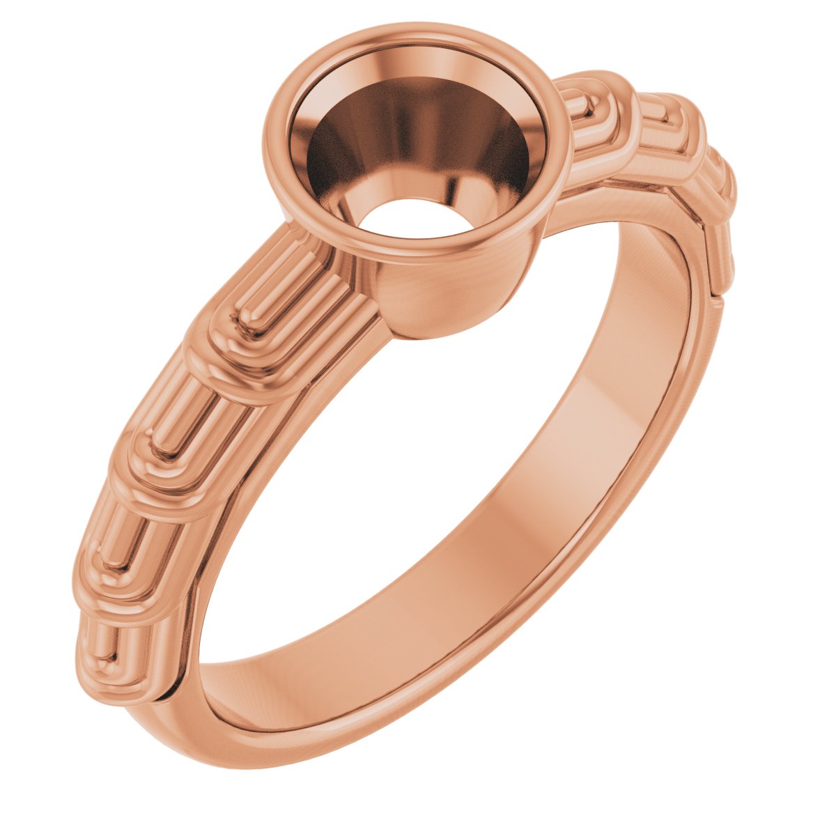Bezel-Set Solitaire Engagement Ring or Band