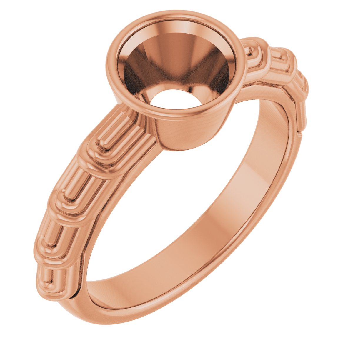Bezel-Set Solitaire Engagement Ring or Band