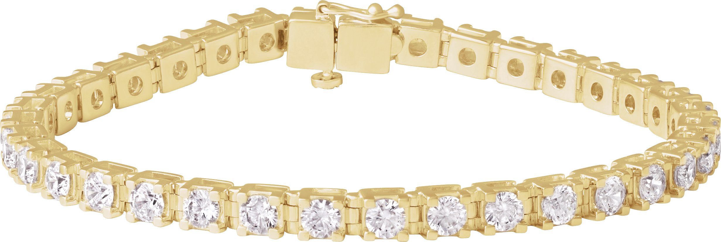 14K Yellow 7 CTW Lab-Grown Diamond Link 7 1/4" Bracelet