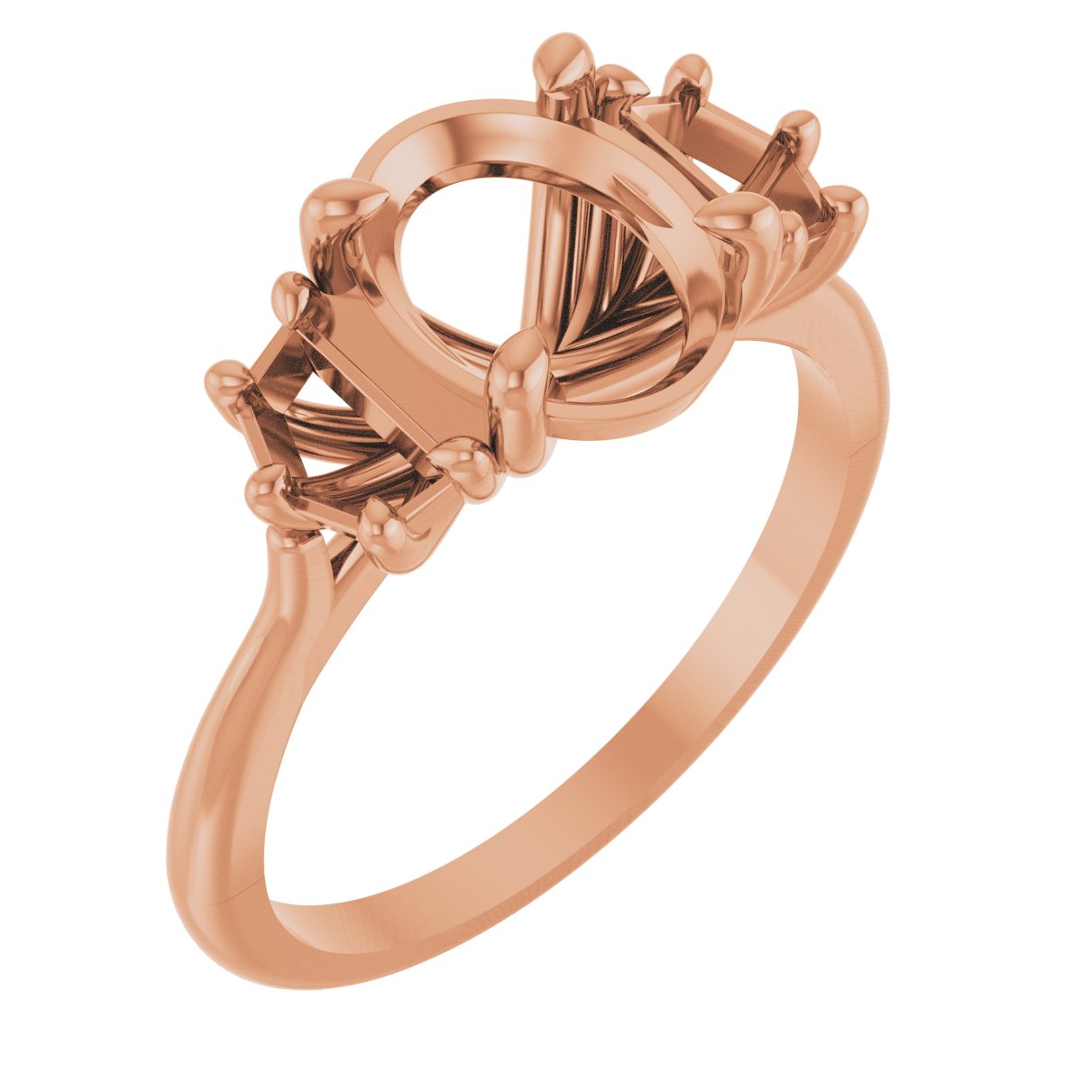 Claw-Prong Three-Stone Engagement Ring or Band