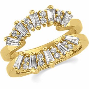 14K Yellow 1 CTW Diamond Bridal Ring Guard Ref 188065