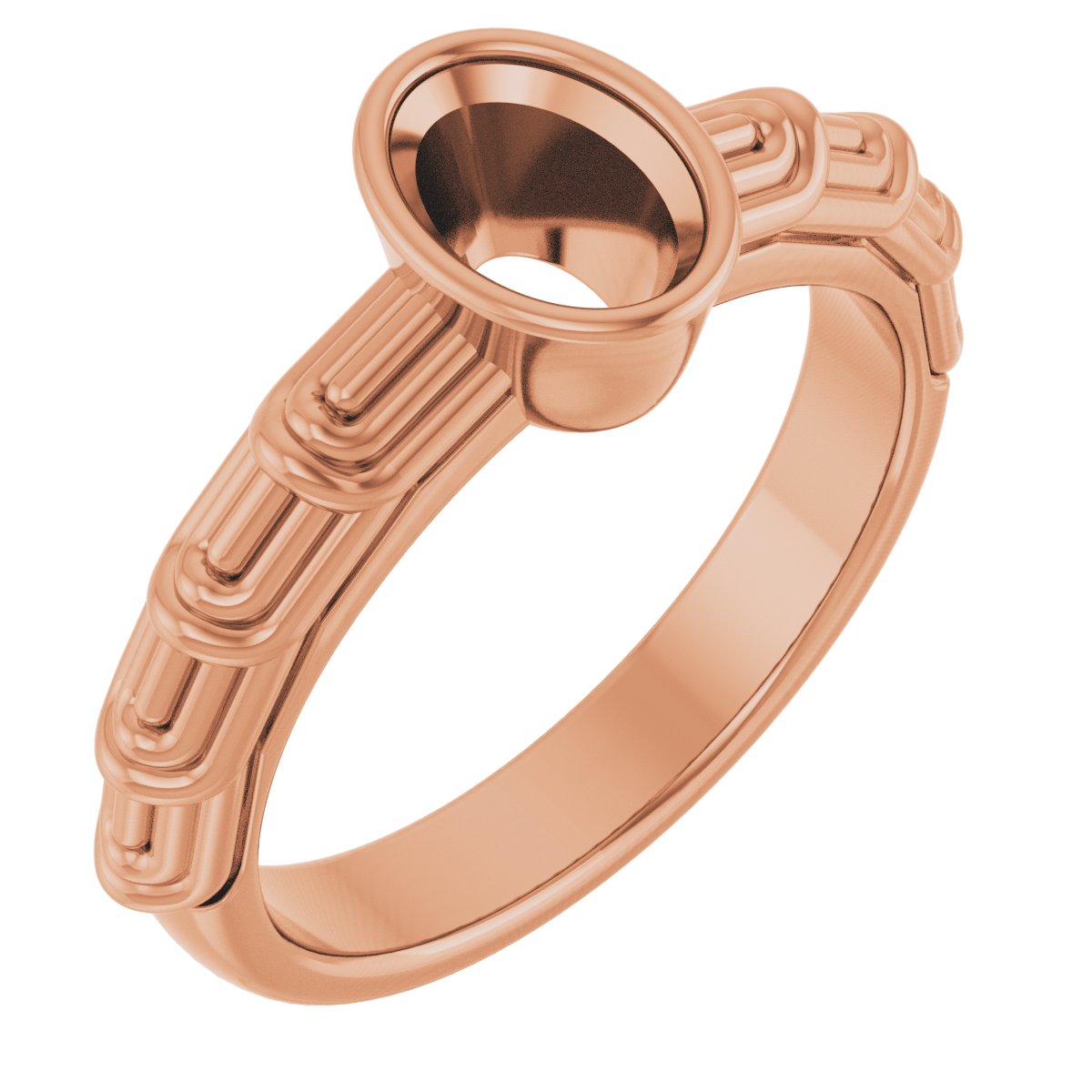 Bezel-Set Solitaire Engagement Ring or Band