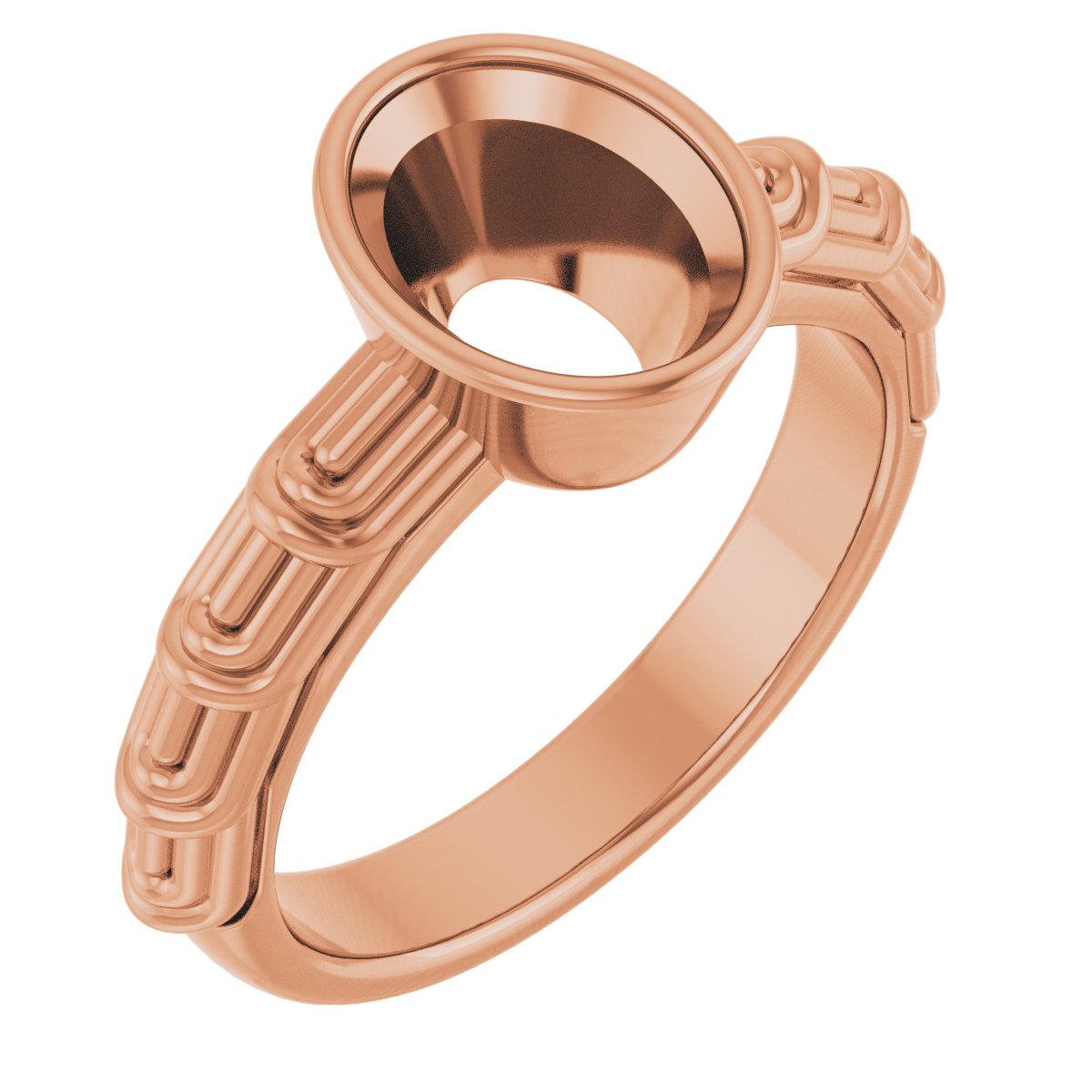 Bezel-Set Solitaire Engagement Ring or Band