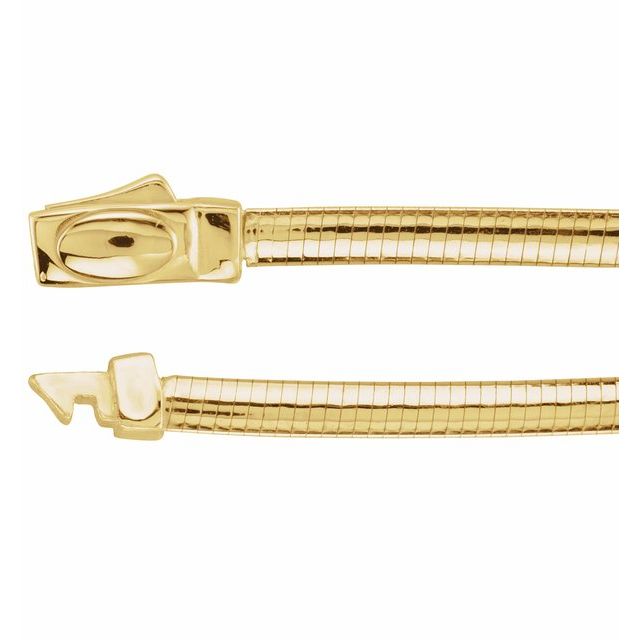 14K Yellow or White 3 mm Reversible Omega 16" Chain