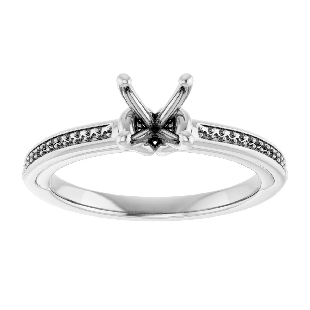 11 x 11 mm Cushion Engagement Ring Mounting view 3