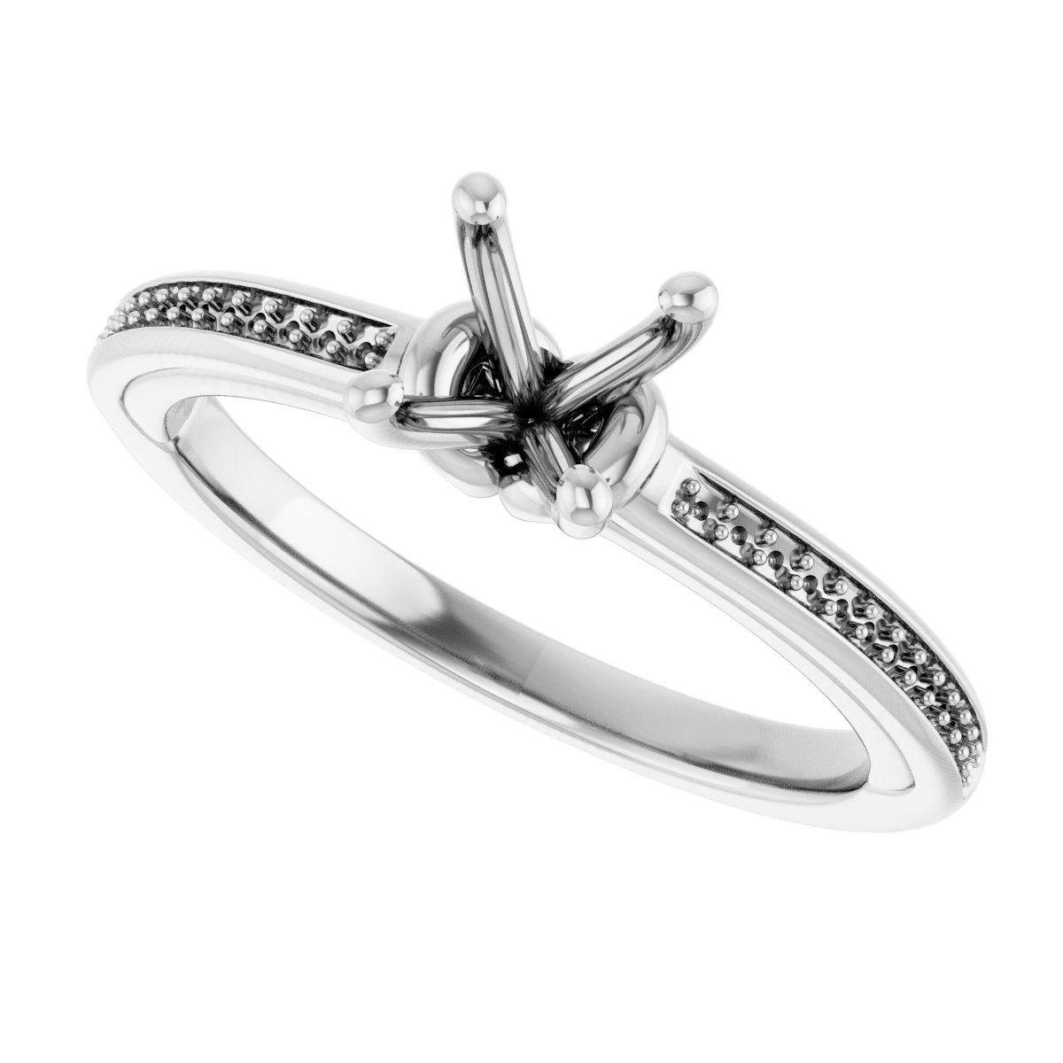 11 x 11 mm Cushion Engagement Ring Mounting view 5