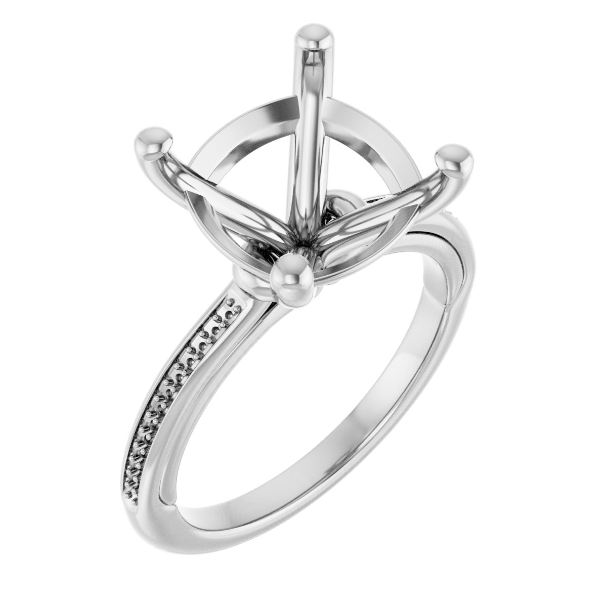 11 x 11 mm Cushion Engagement Ring Mounting — Saleh Jewelers