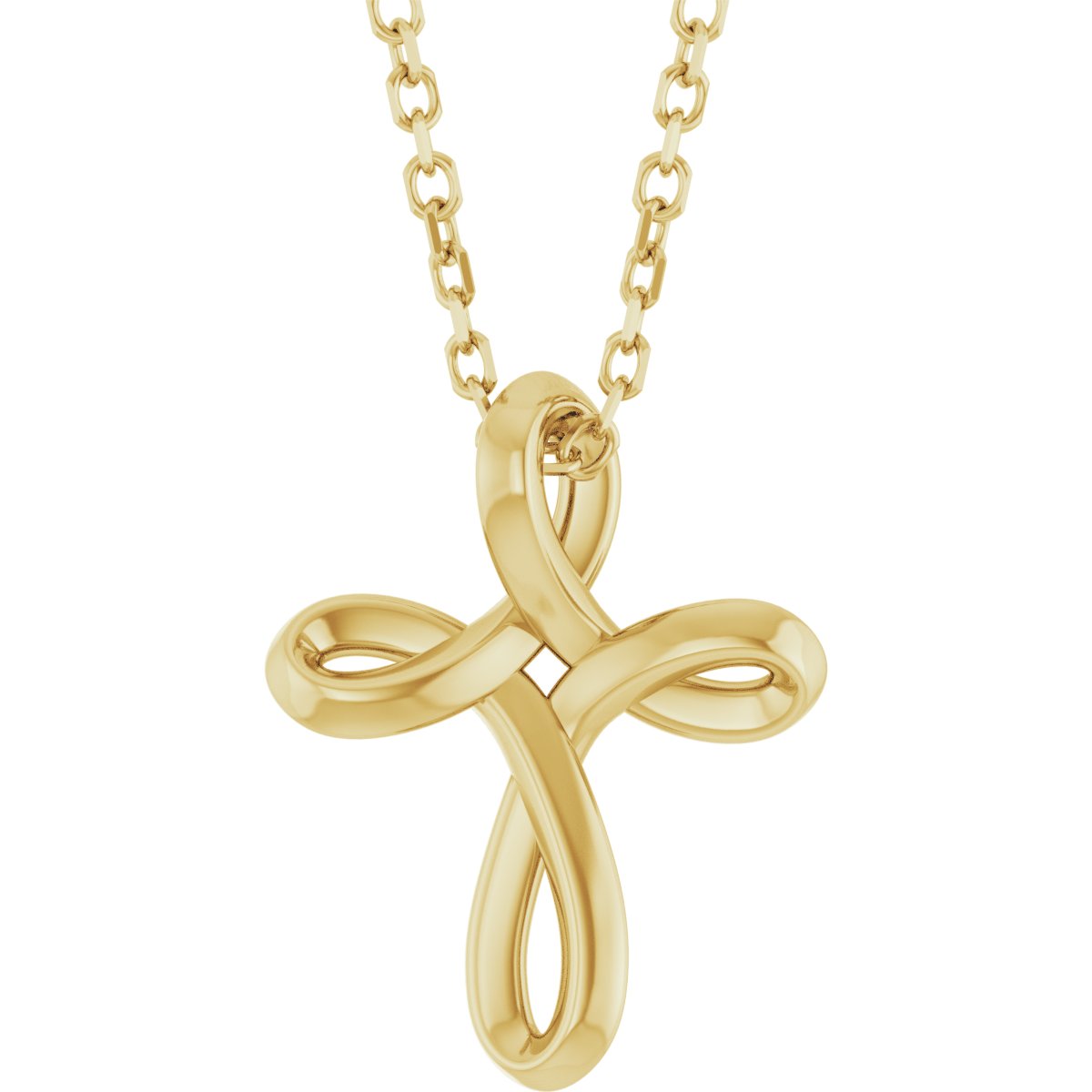 14K Yellow Freeform Cross 16 18 inch Necklace Ref 22391952