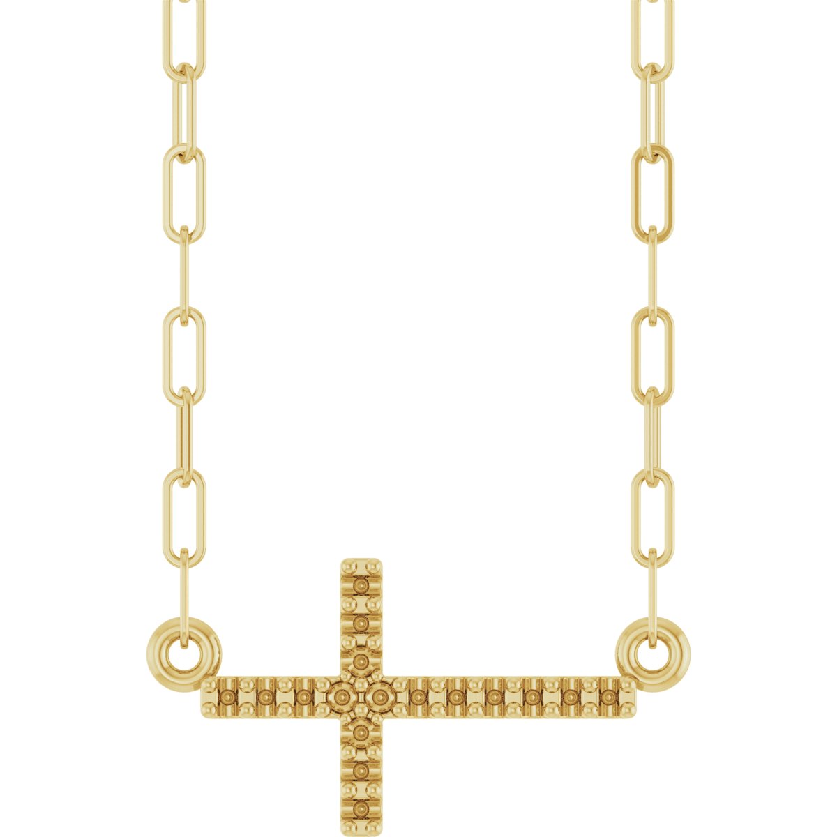 Accented Sideways Cross Necklace