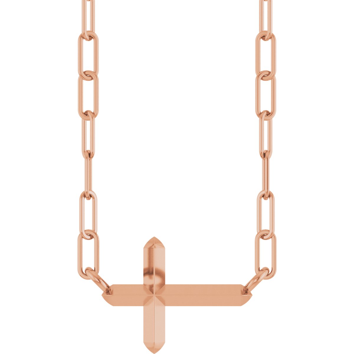 14K Rose Sideways Cross 18 inch Necklace Ref 22225791